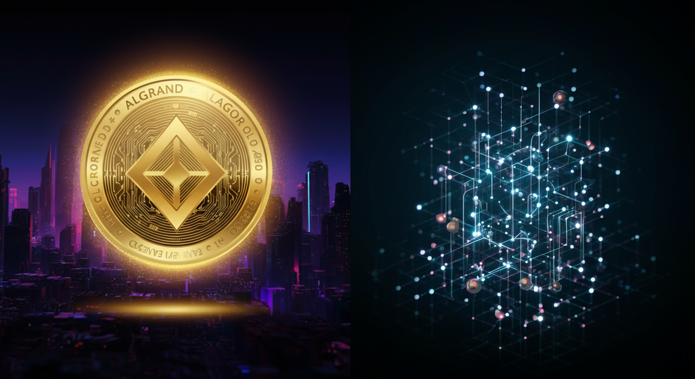 Algorand ALGO technology and blockchain network illustration