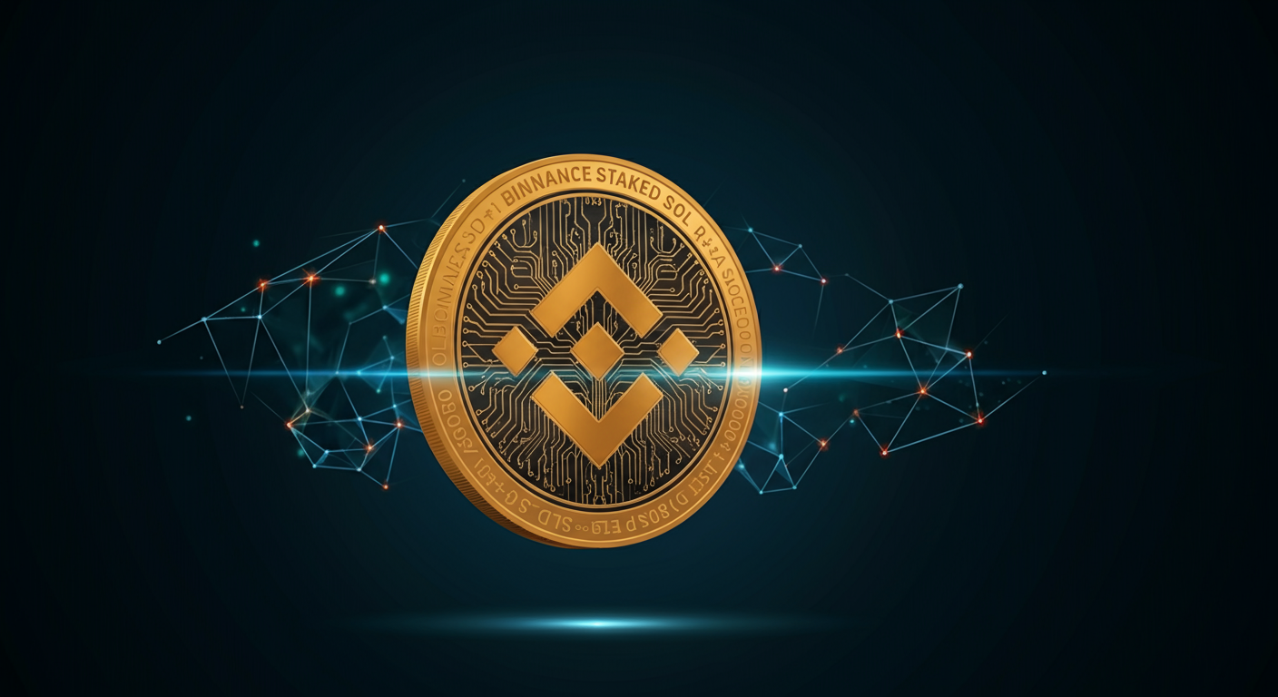 Binance Staked SOL BNSOL technology and blockchain network illustration