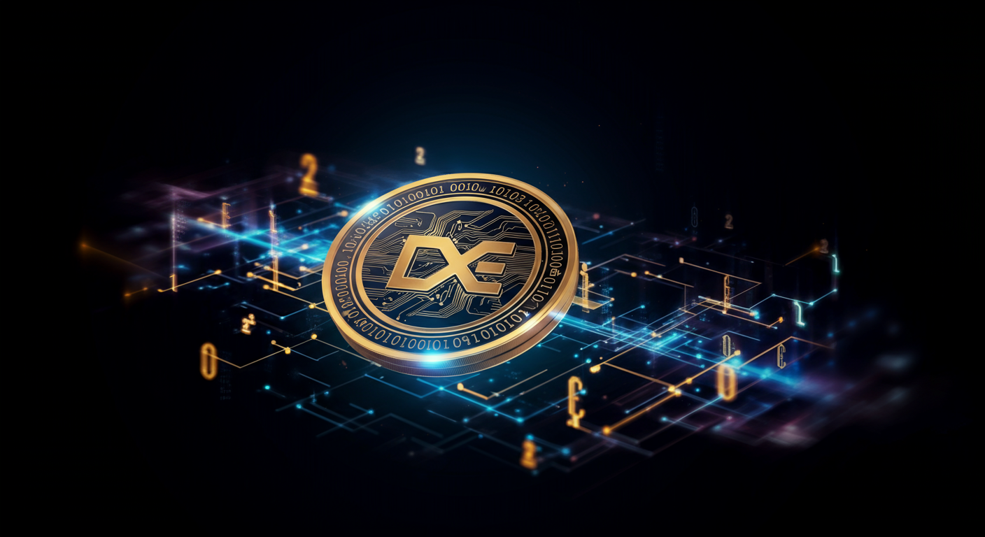 DEXE technology and blockchain network illustration