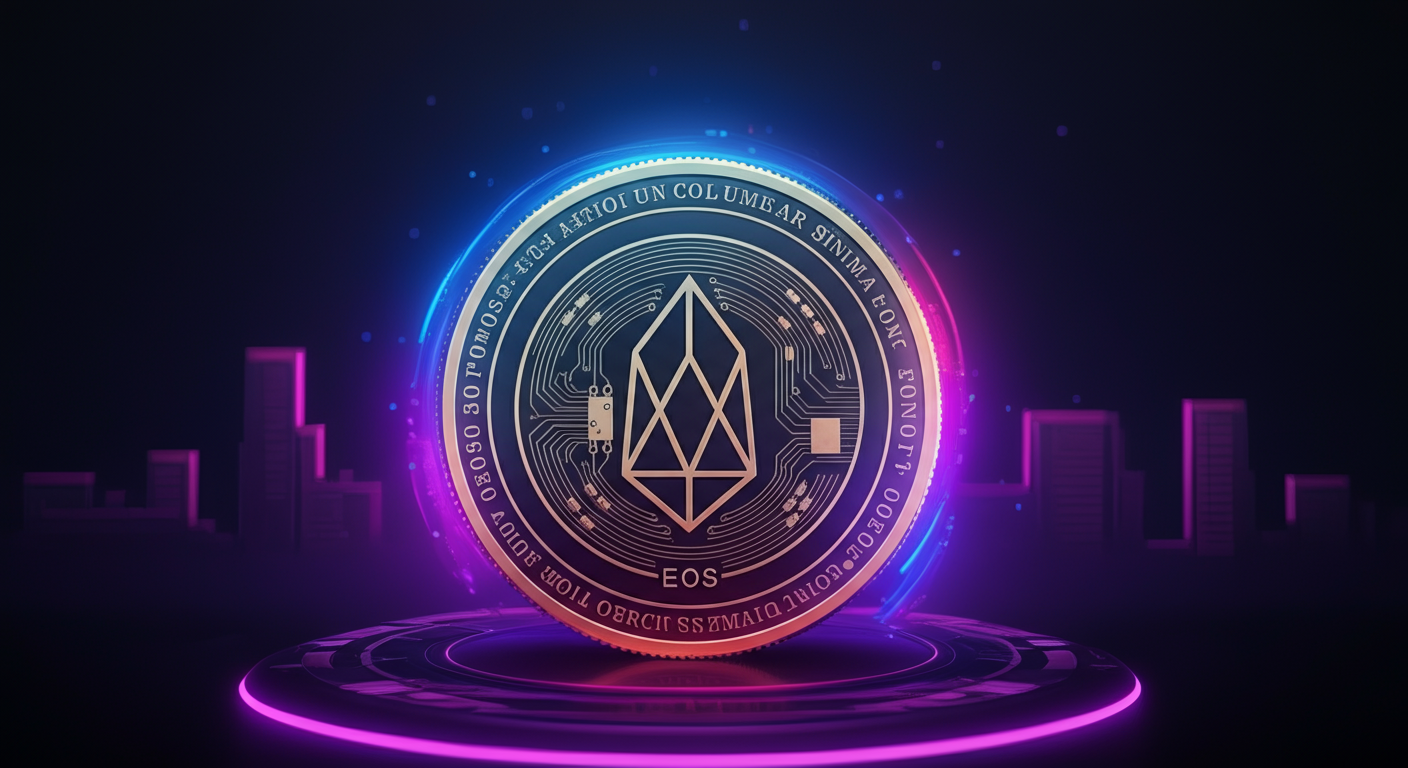 Eye-catching visual of EOS and cryptocurrency vibes