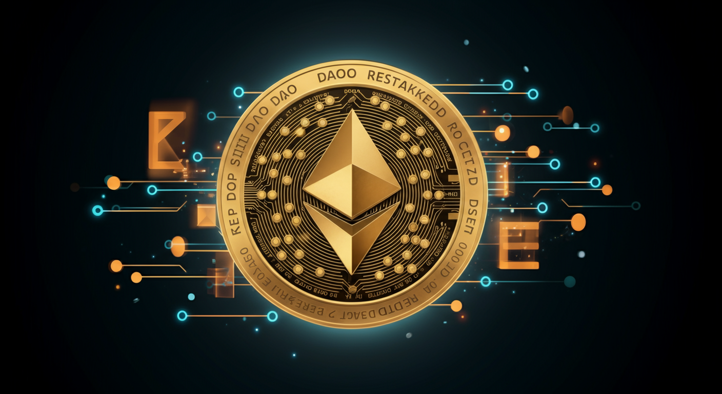 Kelp DAO Restaked ETH RSETH technology and blockchain network illustration