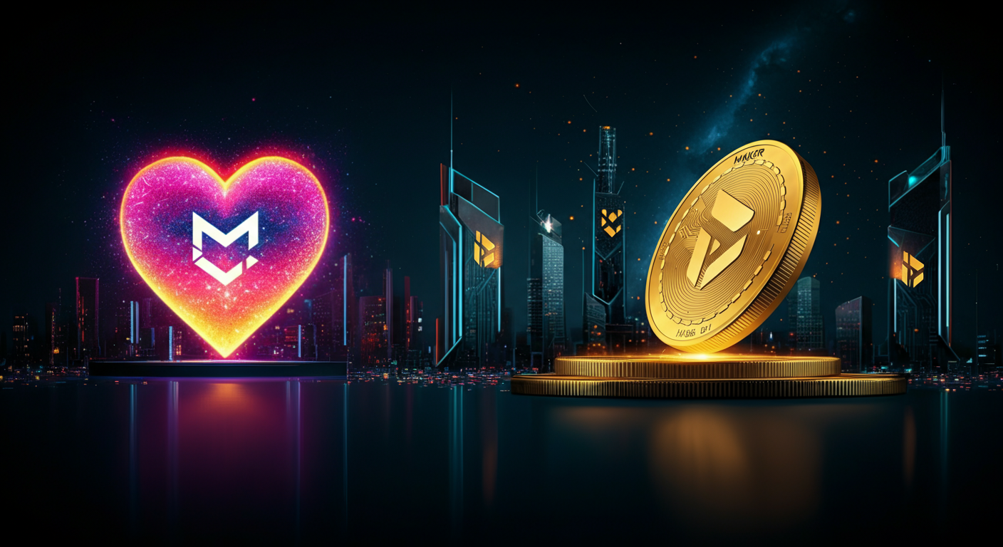 Eye-catching visual of Maker MKR and cryptocurrency vibes