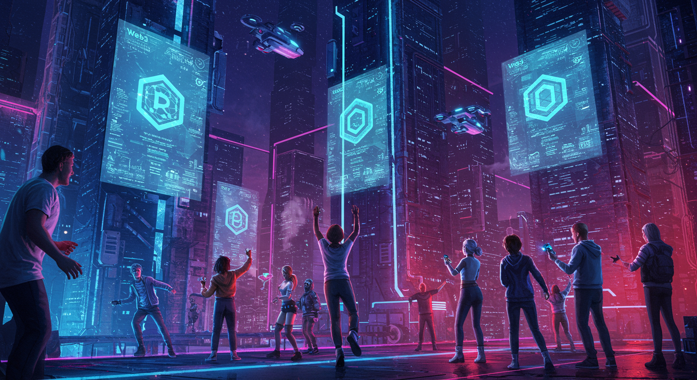 Eye-catching visual of Web3 projects, crypto PR, press releases
 and  Metaverse vibes