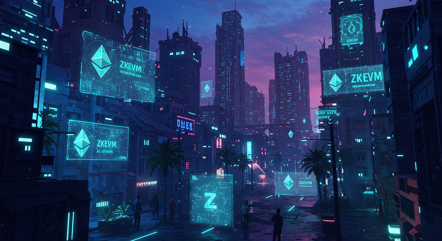 Eye-catching visual of Ethereum, zkEVM, ZK adoption
and Metaverse vibes