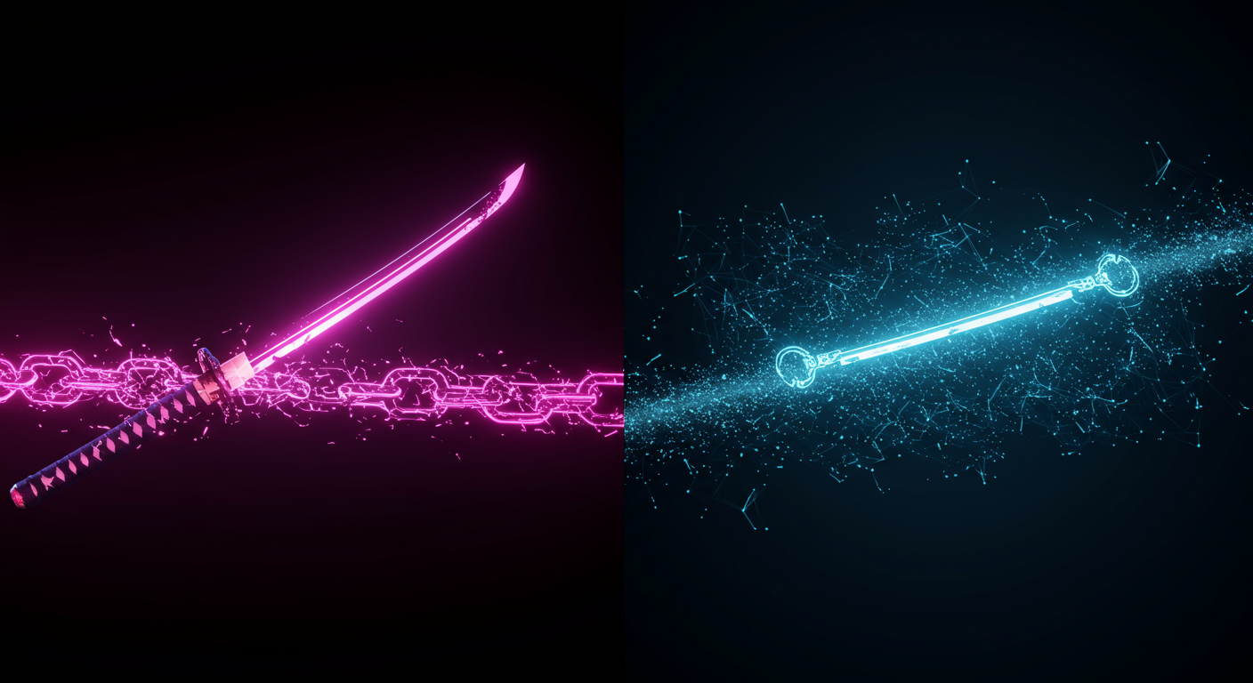 Katana, Chainlink, DeFi Metaverse illustration