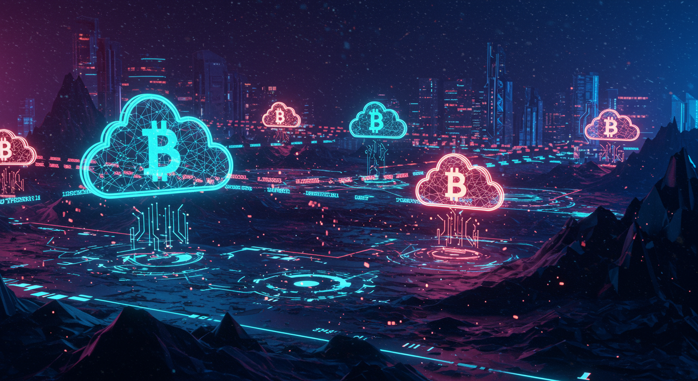 Cloud mining, Cryptocurrency, Daily income
Metaverse illustration