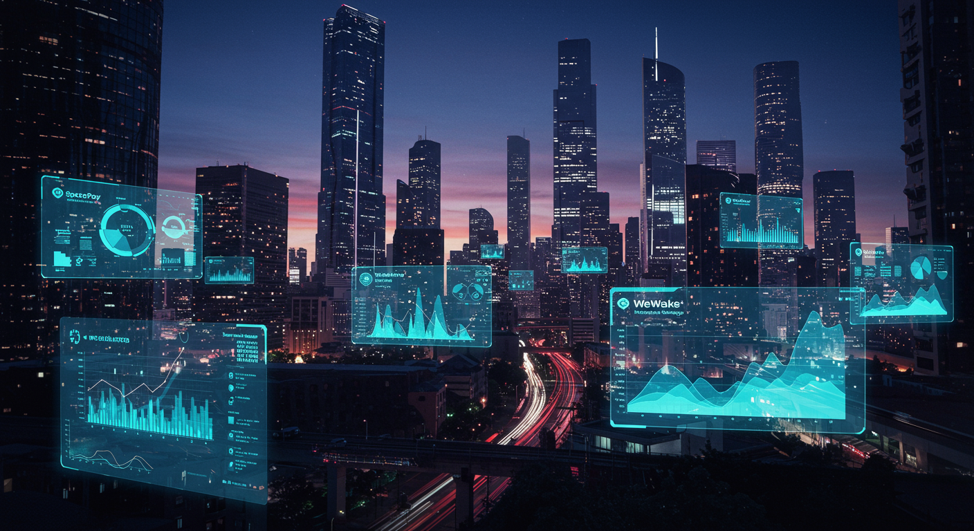 Future potential of WeWake, blockchain, SpacePay
represented visually