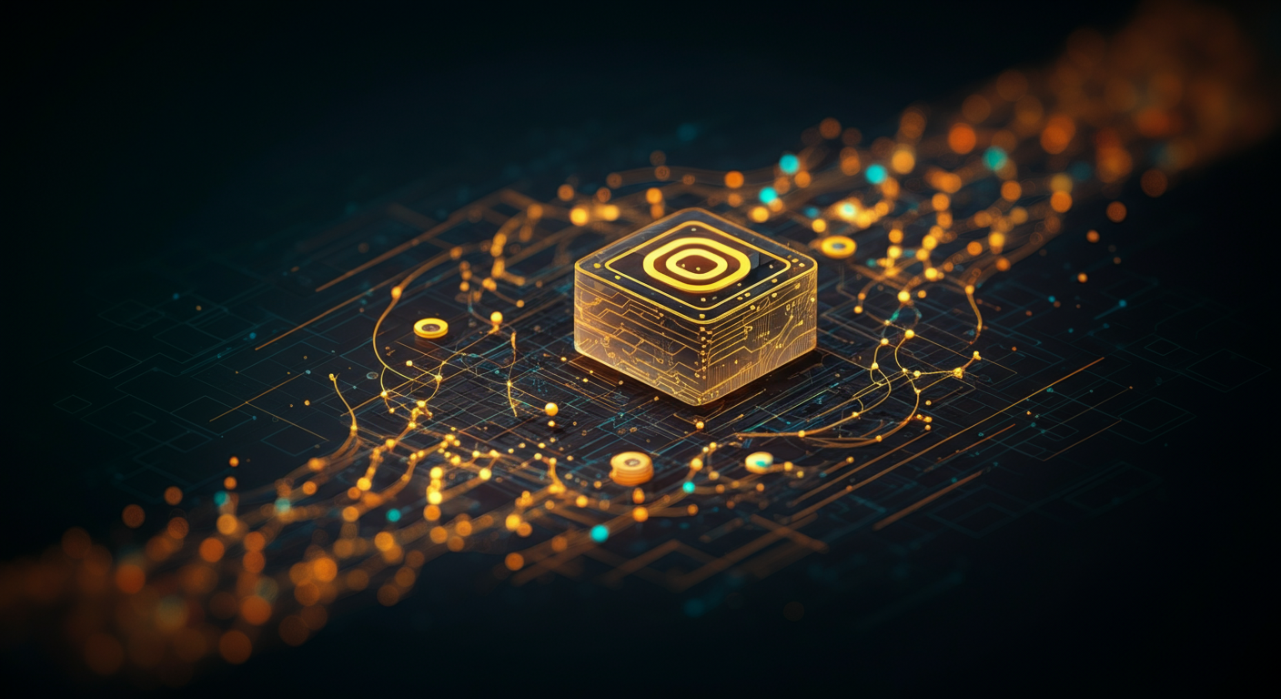 Optimism OP technology and blockchain network illustration