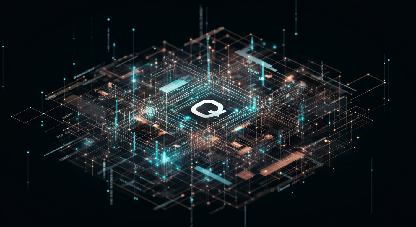 Quant QNT technology and blockchain network illustration