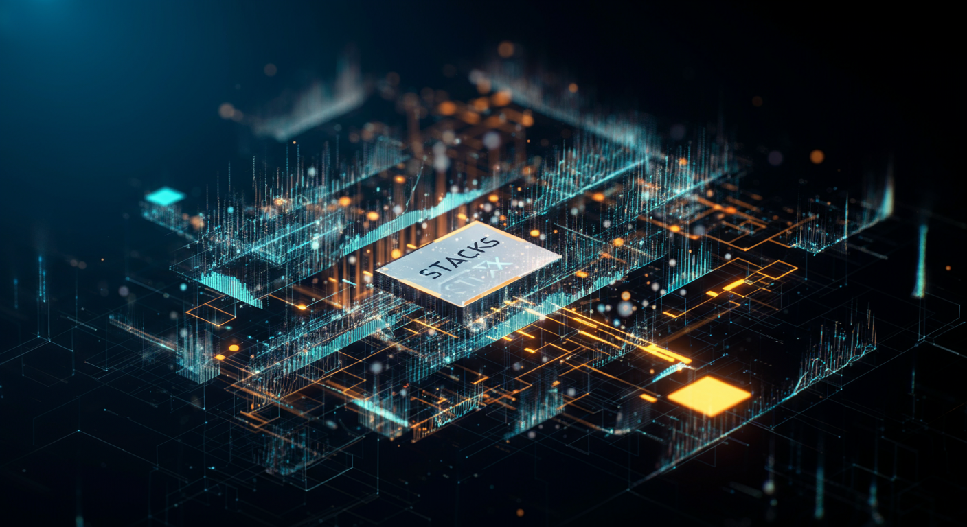 Stacks STX technology and blockchain network illustration