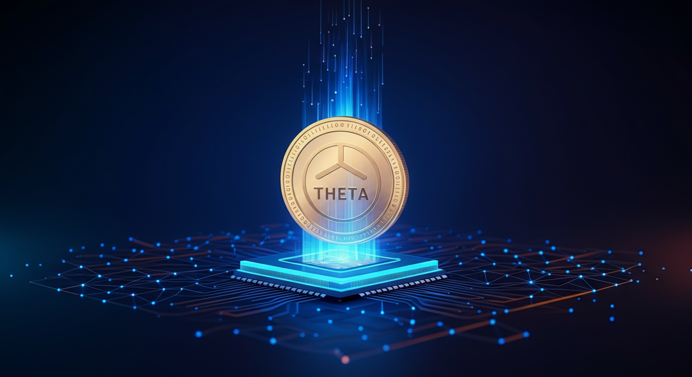 Eye-catching visual of Theta Network THETA and cryptocurrency vibes