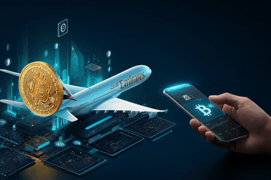 エミレーツ航空、Bitcoinと暗号通貨決済統合へ！旅行業界の未来を切り開く