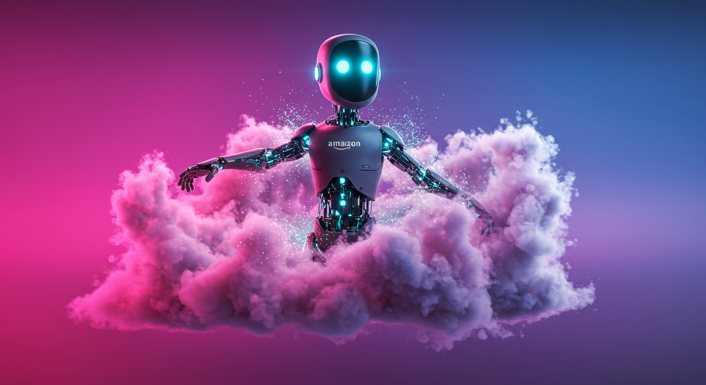 Eye-catching visual of Amazon Bedrock AgentCore, AI agents, AWS
and AI technology vibes