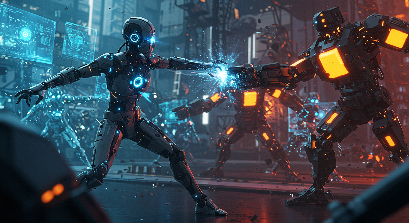 Eye-catching visual of AI agents, GenAI, Google
and AI technology vibes