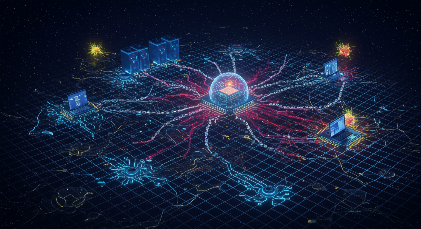 supply chain attack, NPM, malware
AI technology illustration