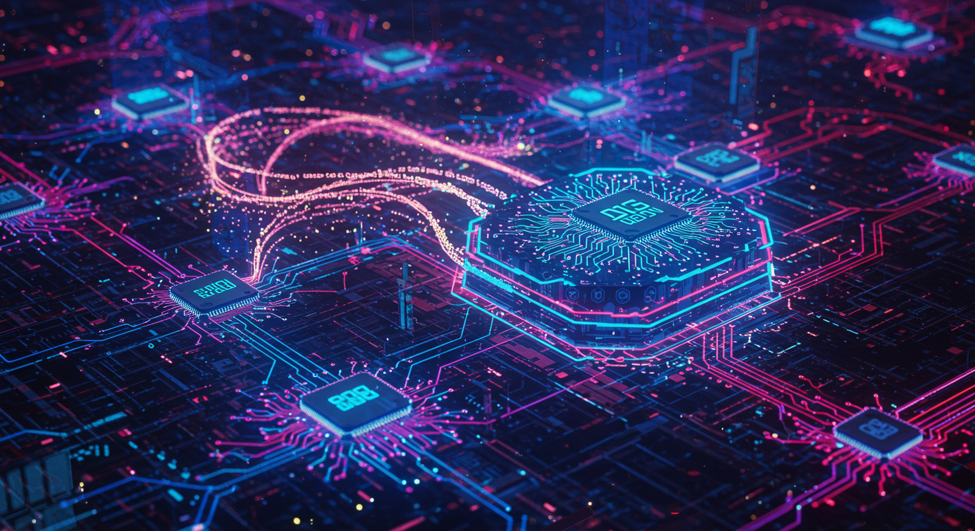 multicloud, genAI, AIOps AI technology illustration