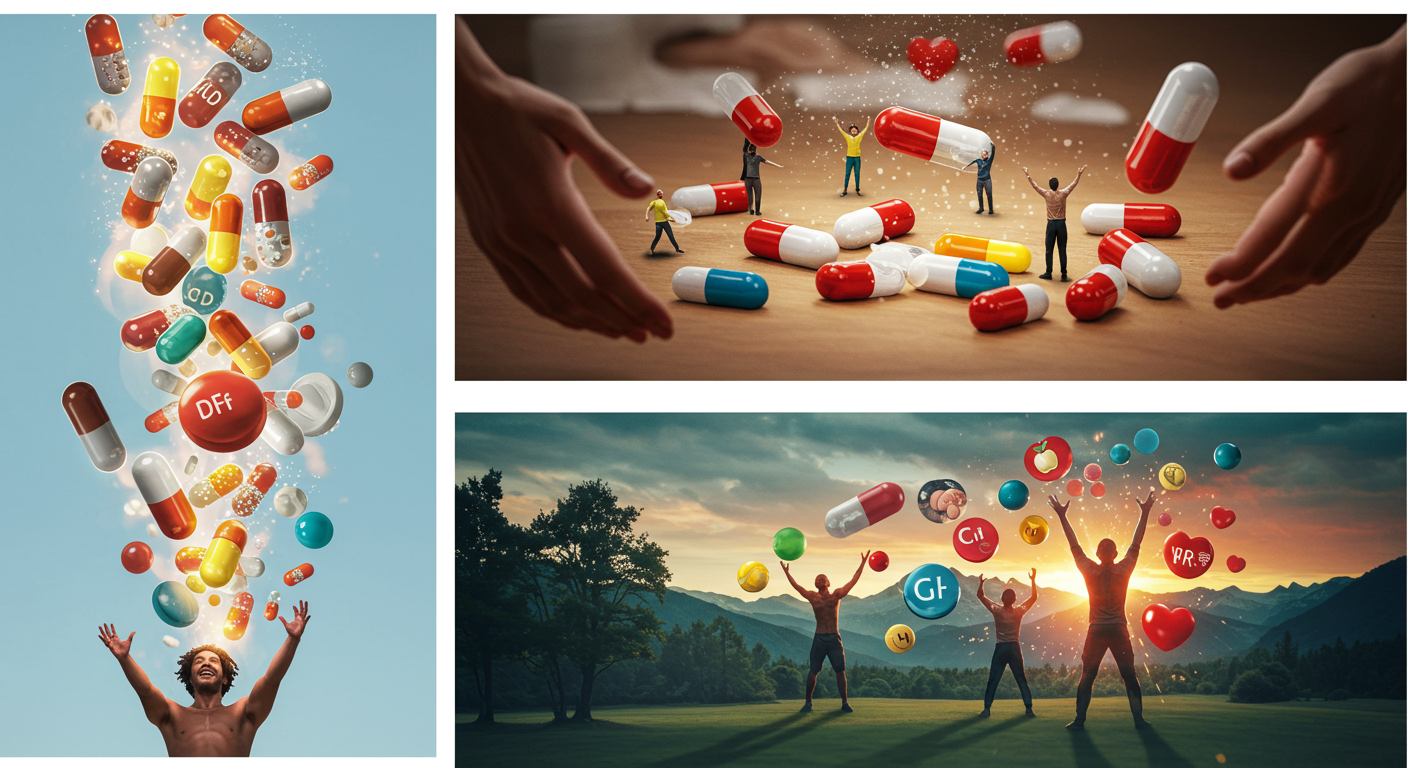 Eye-catching visual of multi, vitamins, health
and lifestyle vibes
