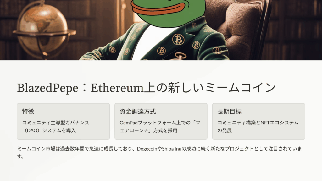 BlazedPepe($BLAZED)ICO:Ethereum上の新しいミームコイン革命