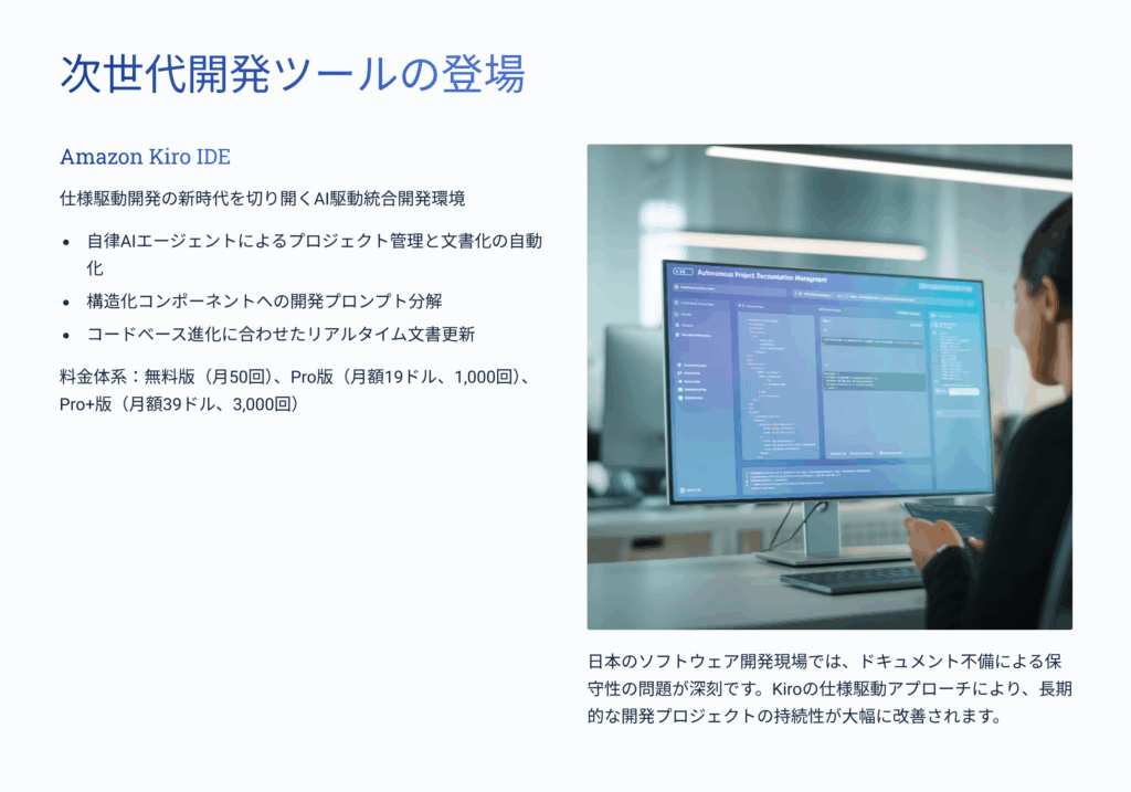 Amazon Kiro IDE:仕様駆動開発の新時代