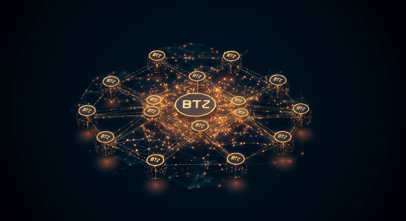 BitTorrent BTT technology and blockchain network illustration