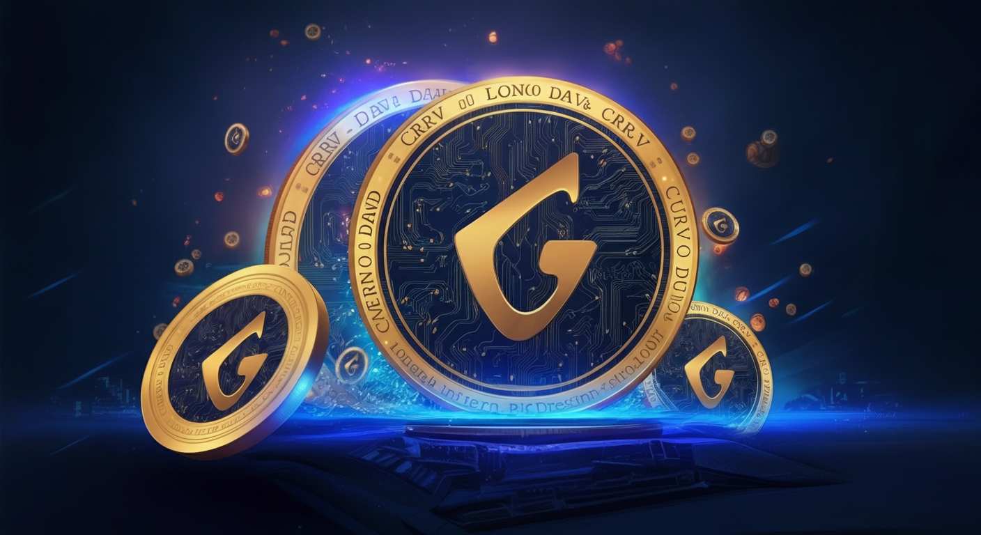 Eye-catching visual of Curve DAO CRV and cryptocurrency vibes