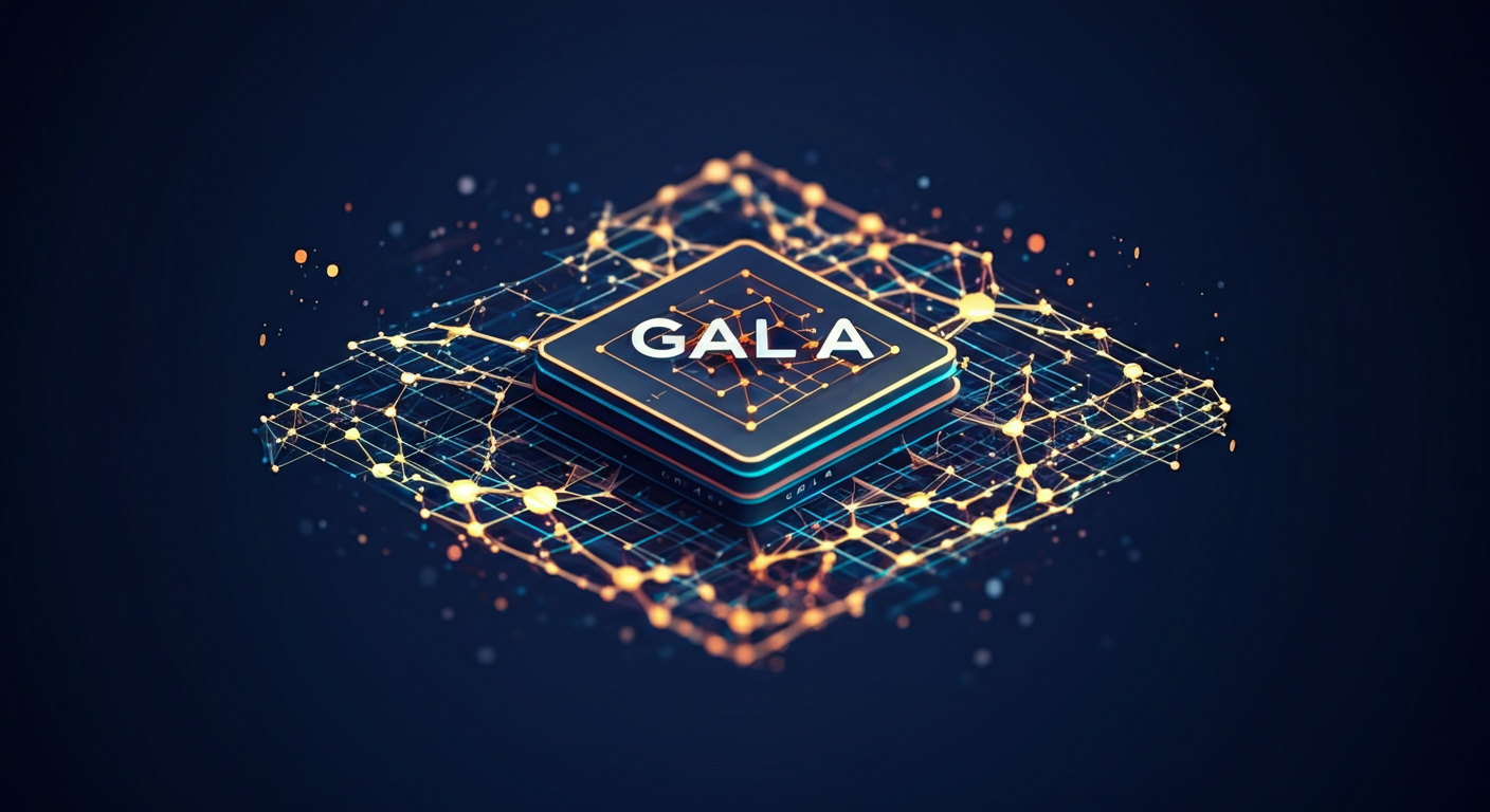 GALA technology and blockchain network illustration
