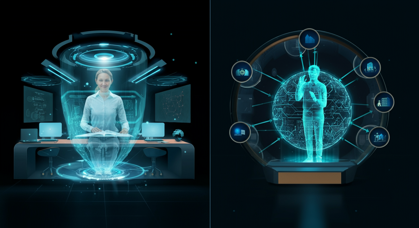 ゲーム以外のメタバース活用例(教育・医療・不動産など) technology and blockchain network illustration