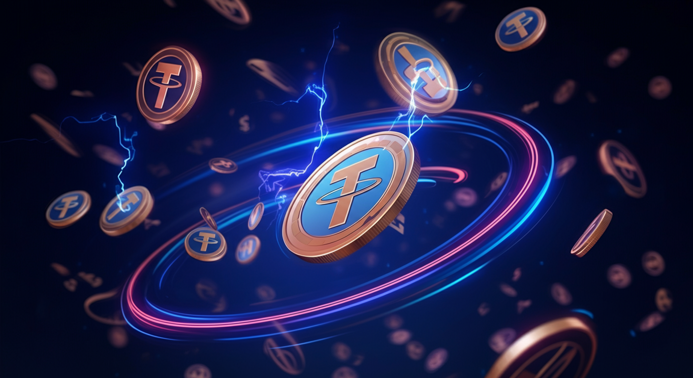 Tether USDTの世界観と仮想通貨らしさが伝わるビジュアル