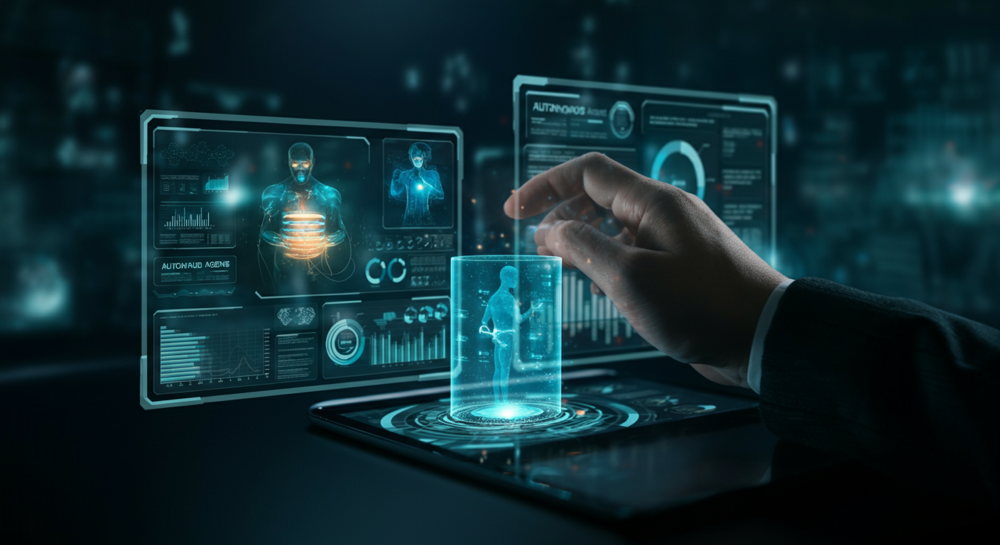 Future potential of AI Agents (Autonomous Agents) represented visually