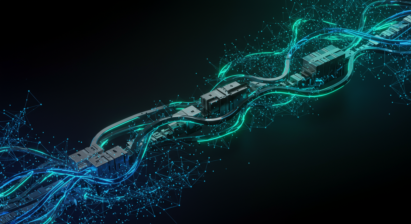 Eye-catching visual of AI and Supply Chain and AI technology vibes