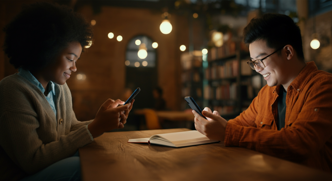 Eye-catching visual of AI Language Learning 2025 Learning Trends English AI Apps and lifestyle vibe