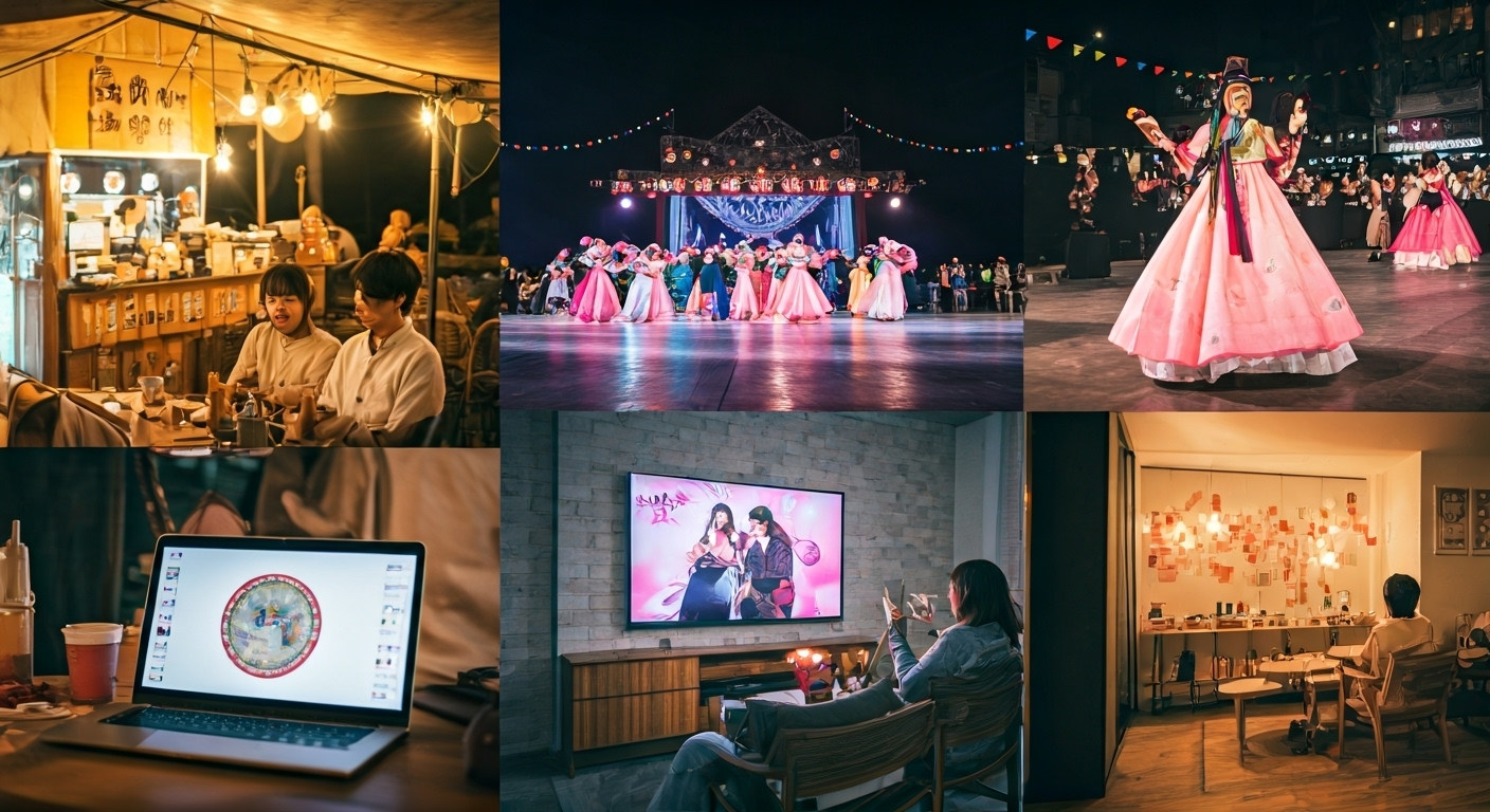 Eye-catching visual of Korean Entertainment Industry Trends Cultural Dominance and lifestyle vibe