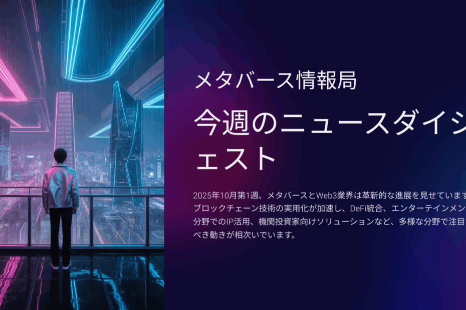 2025年10月最新】メタバース・Web3業界ニュースダイジェスト | DeFi統合からAI活用まで注目の10大トピックを徹底解説
