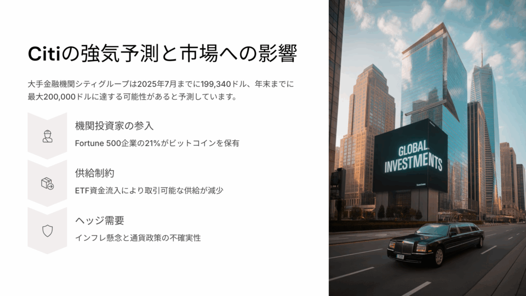 Citiのビットコイン価格予測と市場への影響