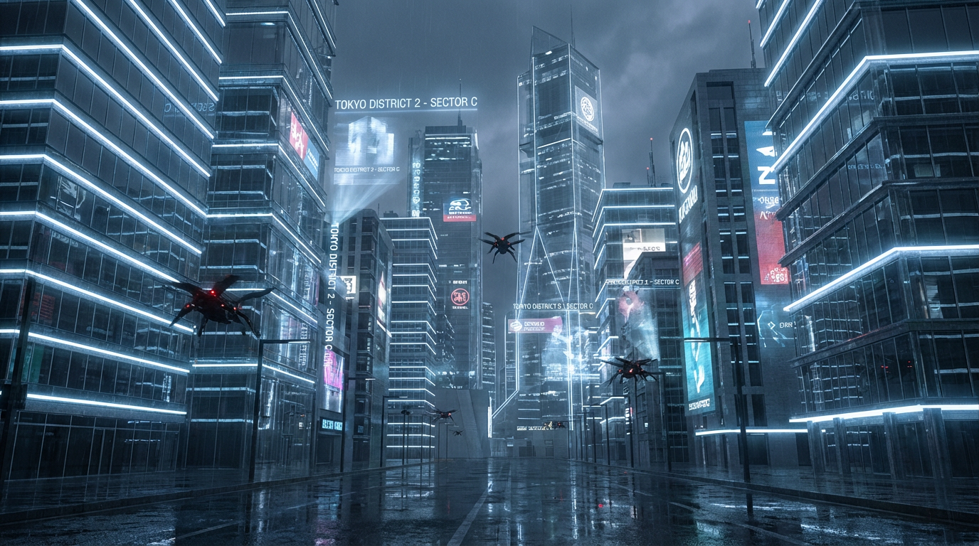 Futuristic city night view